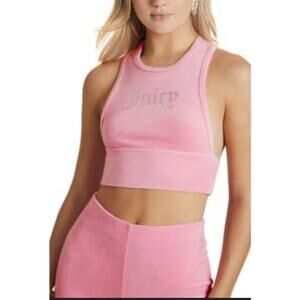 Juicy Couture Velour Halter crop top size Large